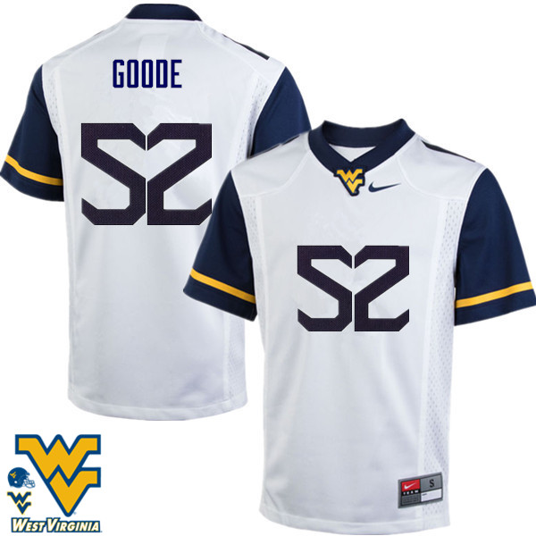 Men #52 Najee Goode West Virginia Mountaineers College Football Jerseys-White